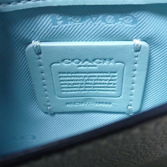 Coach Blue Leather Wristlet Clutch New  With Tags - Picture 2 of 10